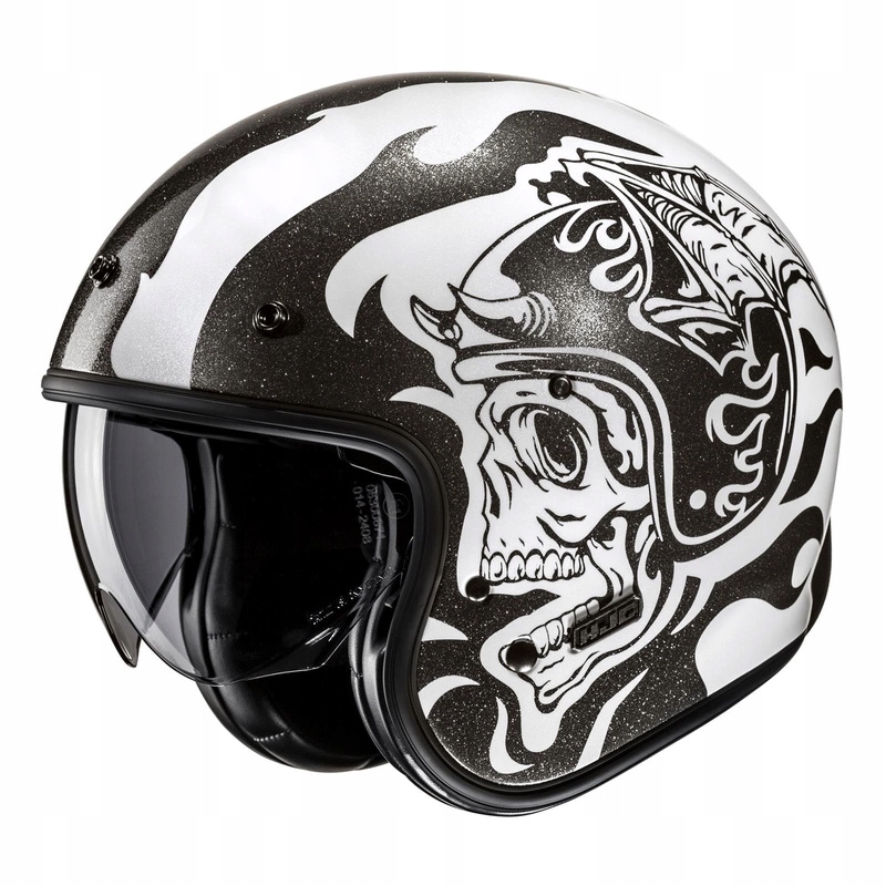 Motocyklová prilba Hjc V31 Flame White/black biela čierna Darčeky