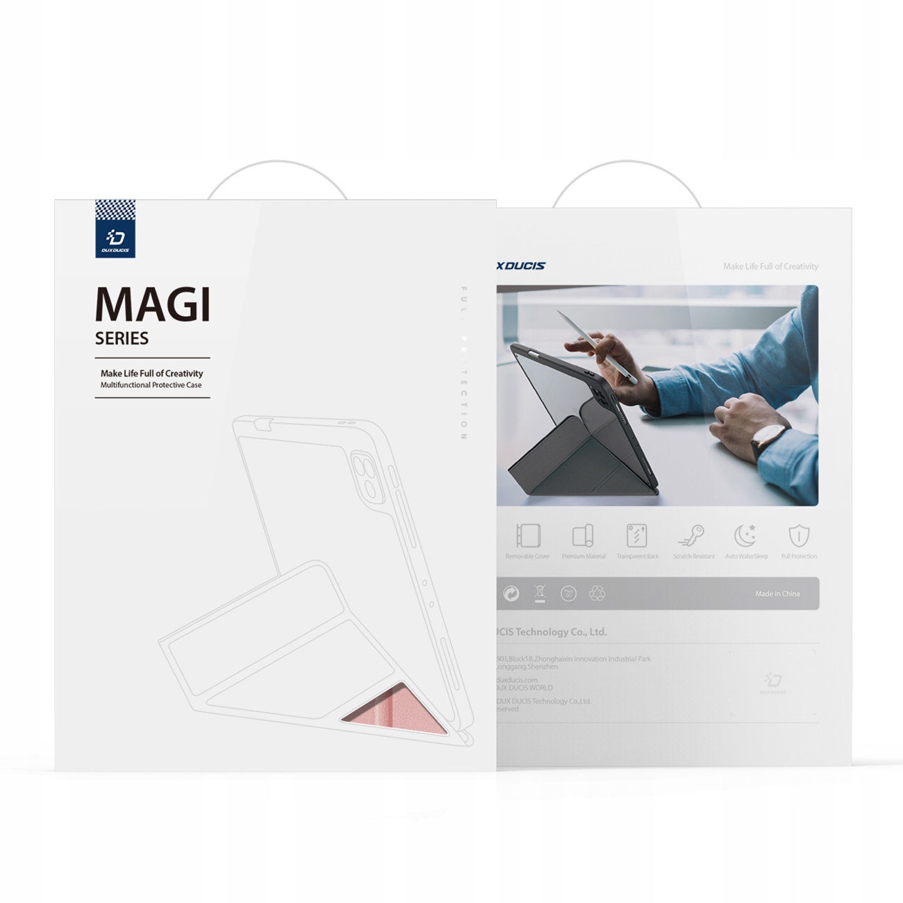 Dux Ducis Magi pour iPad Pro 12.9'' 2021/2020/2018 smart cover avec support  et rangement pour Apple Pencil rose - ✓