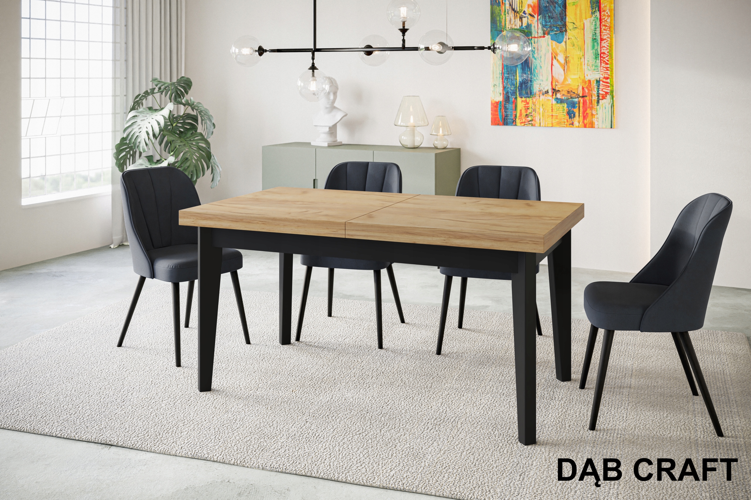 Stół rozkładany 120/160 SKANDYNAWSKI Kształt blatu prostokątny