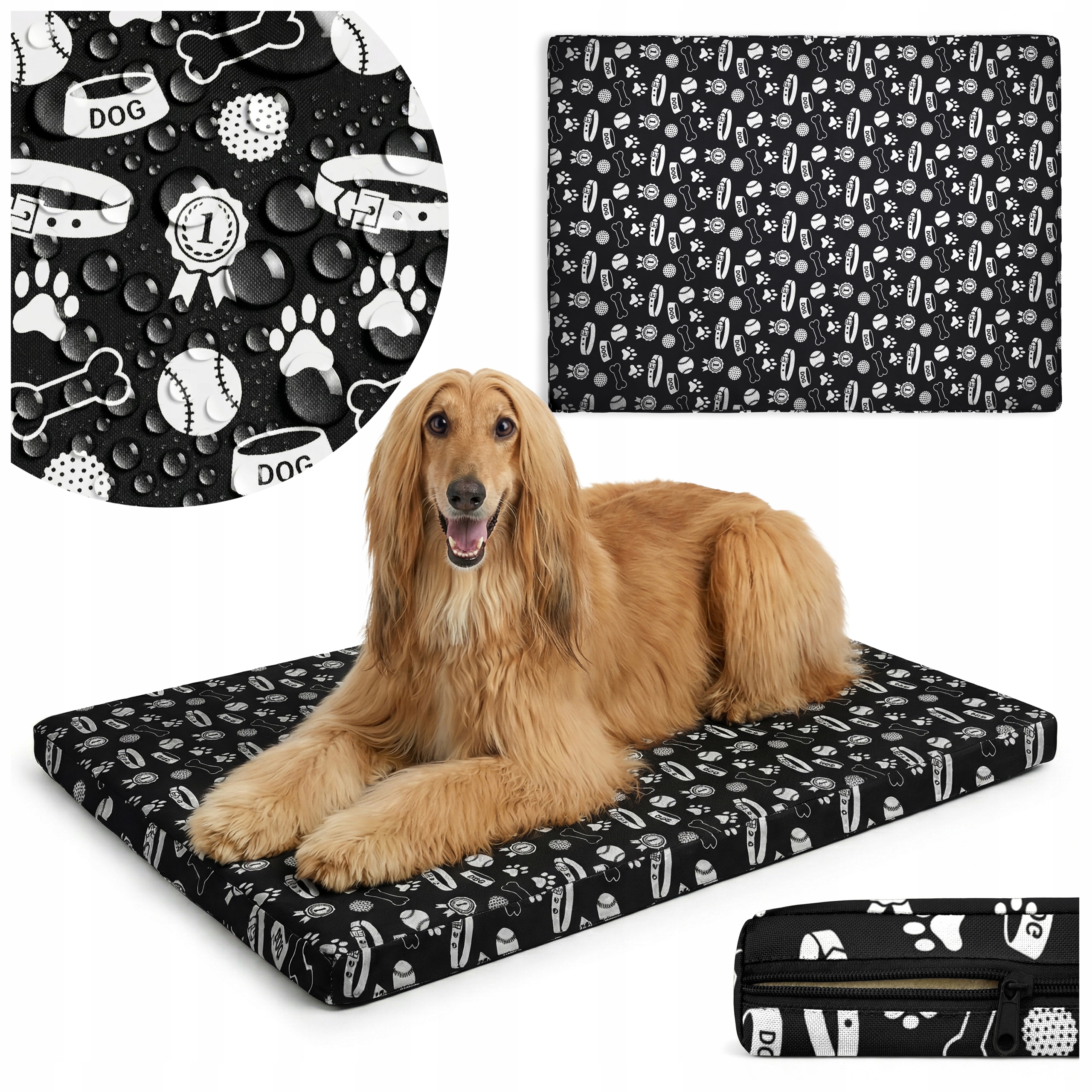 Matrace Voděodolná Podložka Pelíšek Pro Psa Kočku 100 x 70 cm Černá