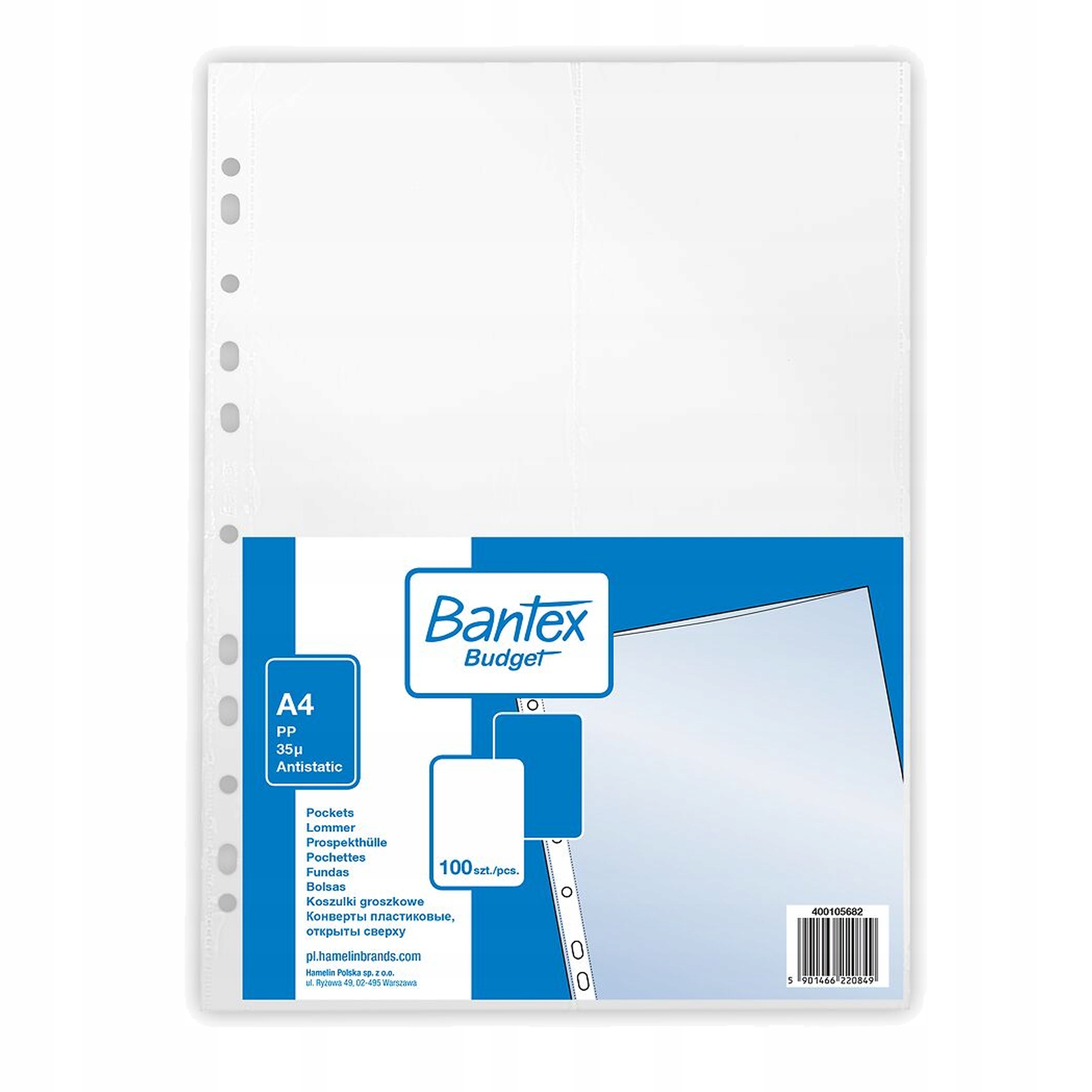 OBWOLUTA KOSZULKA GROSZKOWA BUDGET A4 35mic 100szt BANTEX