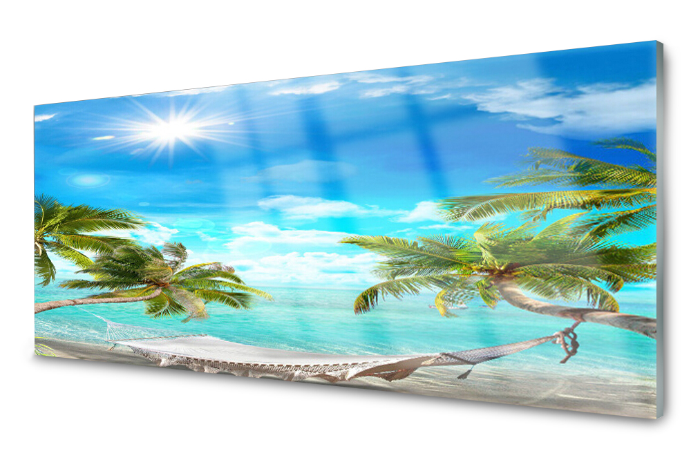 

Panel szklany do kuchni Tropikalne Plaża 125x50