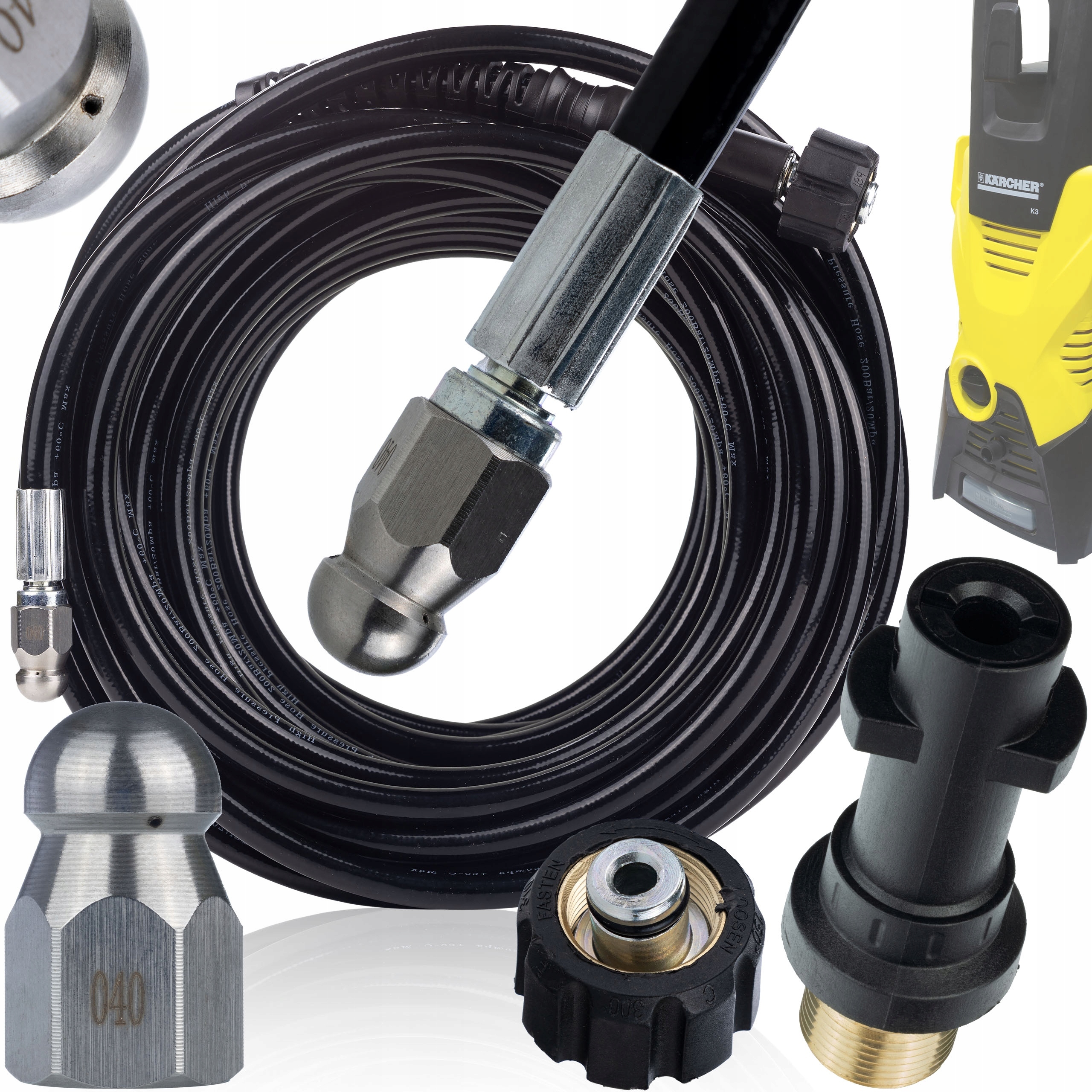 Wąż Do Czyszczenia Kanalizacji 20M M22 Bayonet Karcher K2 K3 K4 K5 K6 K7