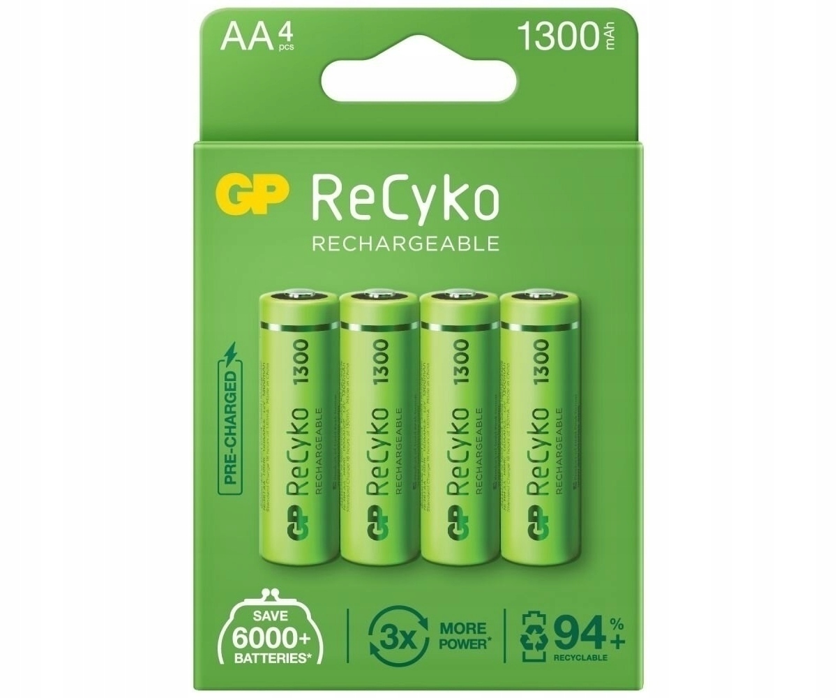 

4x Gp Recyko+ New R6/AA 1300mAh Series 1,2V Ni-MH