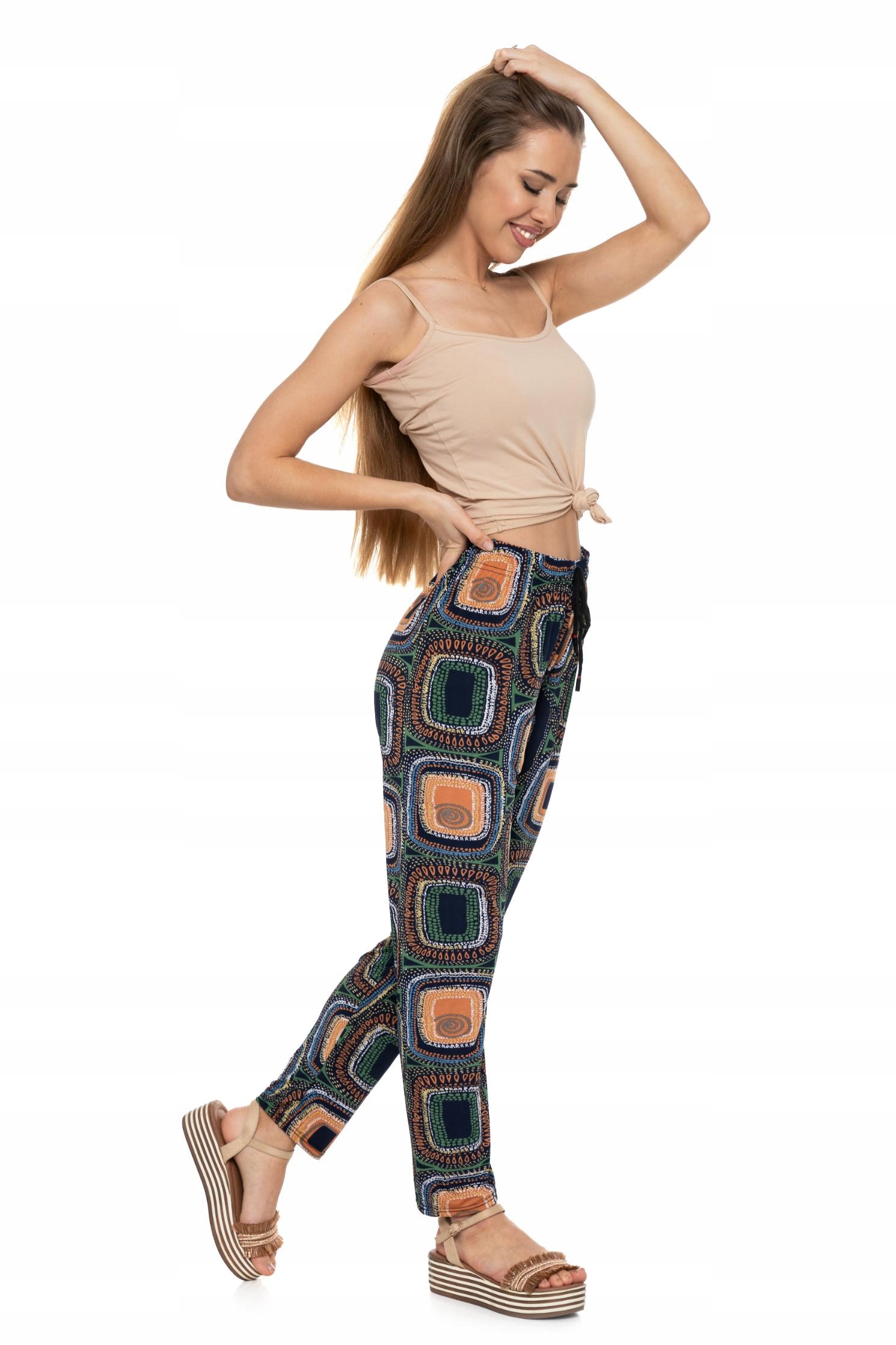 Alladynki Luźne Spodnie Damskie Haremki Proste Nogawki Pumpy L/XL MORAJ Model OSD1300-014