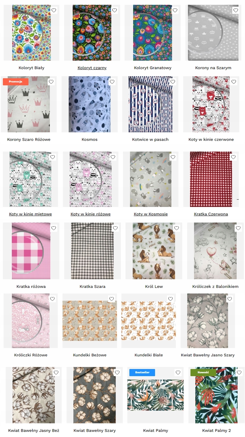 POSZEWKA JASKIEK 100% BAWEŁNA 360 WZORÓW 40x50 CM Materiał bawełna