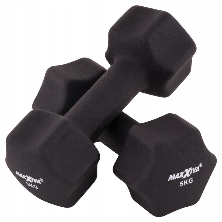 Maxxiva Sada činek s neoprenovým potahem 2 x 5 kg, černá