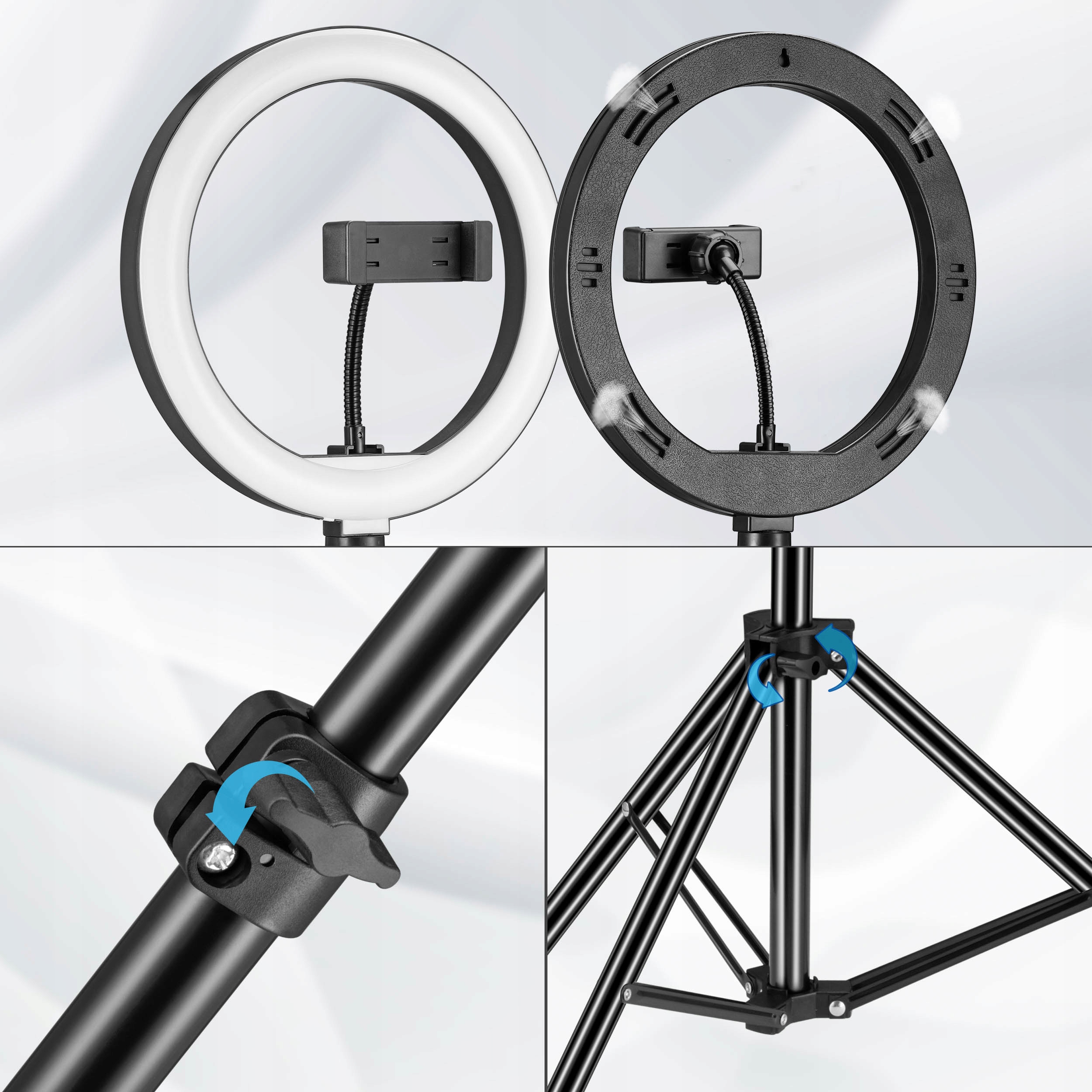 LAMPA PIERŚCIENIOWA Statyw DO ZDJĘĆ FILMÓW SELFIE MAKIJAŻ TikTok PremiumLed Model Rivoni