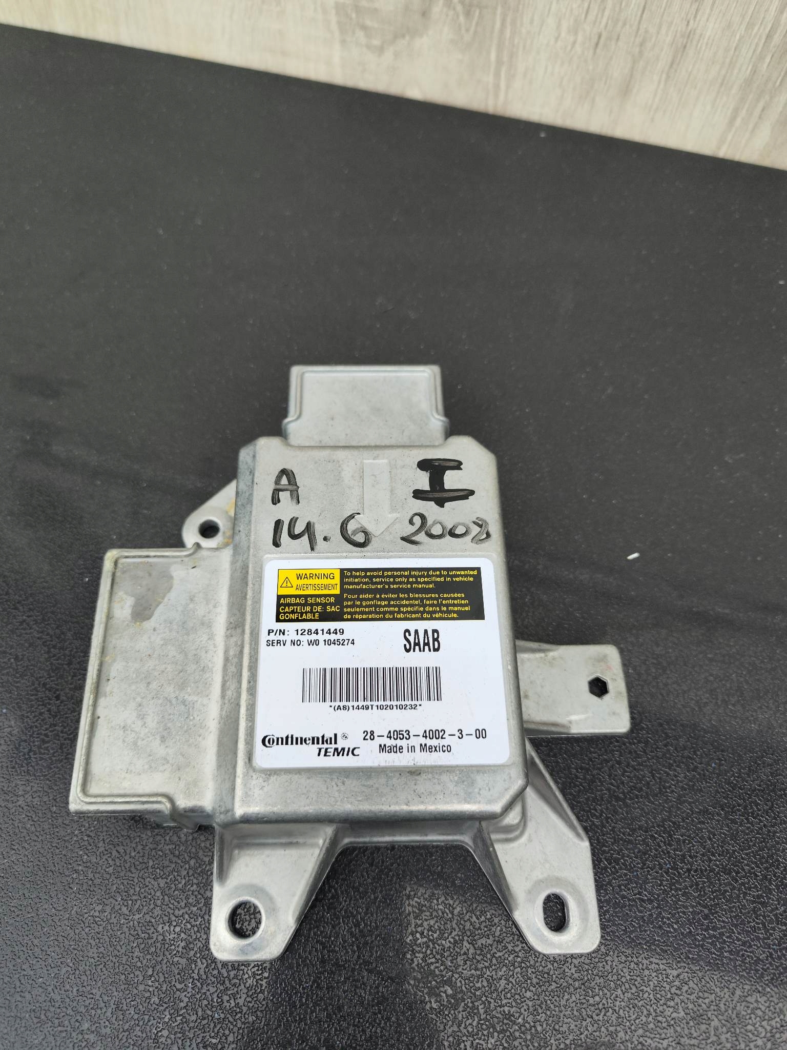 modulo Sensor airbag airbag 12841449 SAAB 9-3 II 93 LIFT 07-11