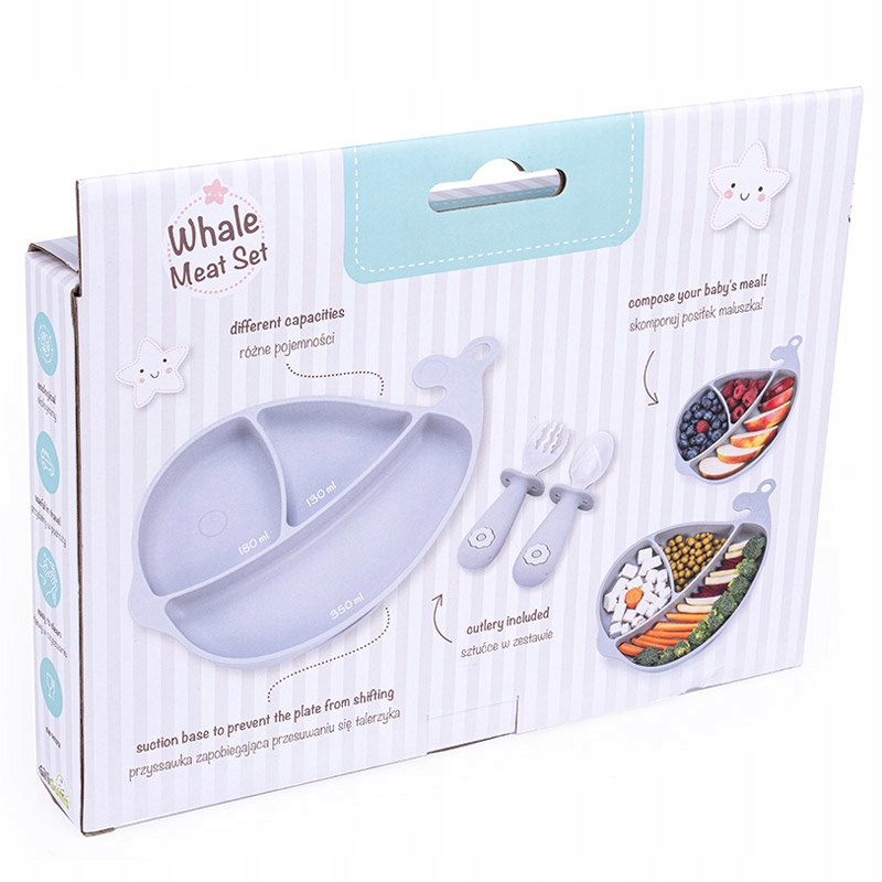 GILIGUMS TALERZYK SILIKONOWY DZIELONY Z PRZYSSAWKĄ Kolor szary