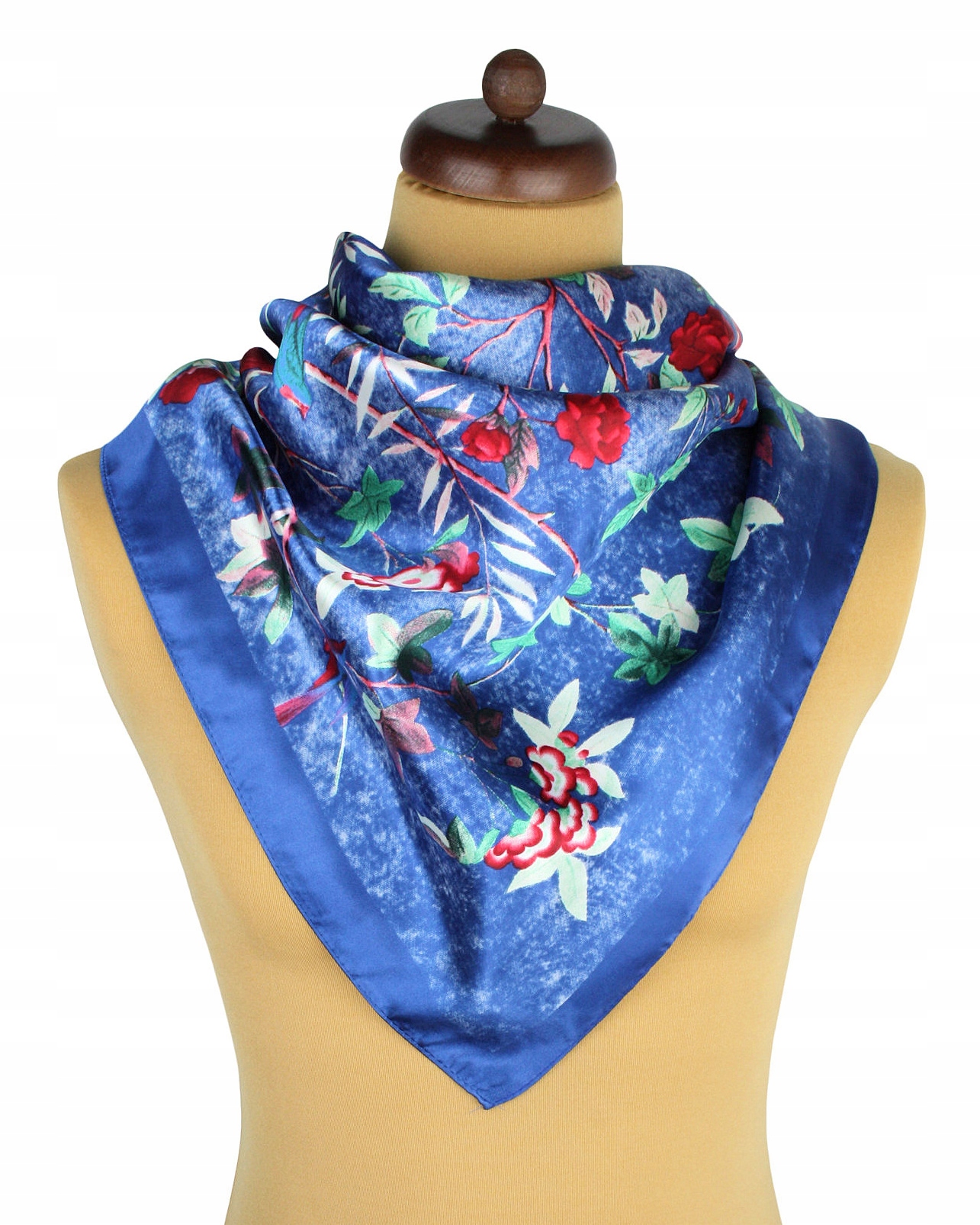 

Chusta Apaszka Damska Niebieska Motyw Roślinny