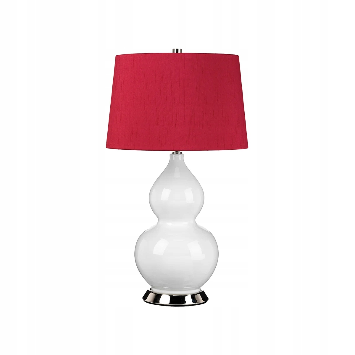 Stolová lampa keramická nočná biela s červeným tienidlom 64 cm Elstead