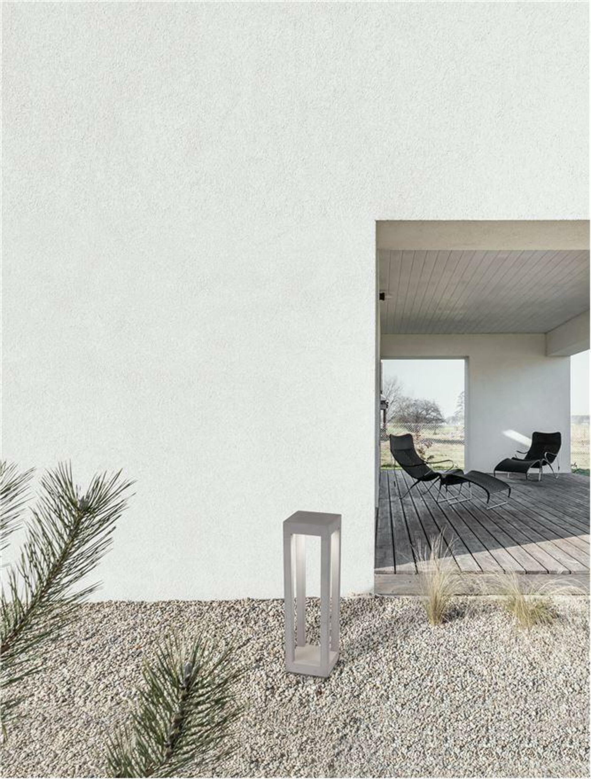 Nova Luce vonkajšie stĺpové svietidlo Bev sivý betón sklenený difúzor Led 5