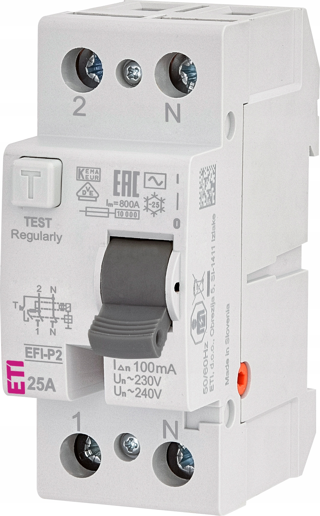 Wyłącznik różnicowoprądowy EFI-P2 Ac 25/0.1