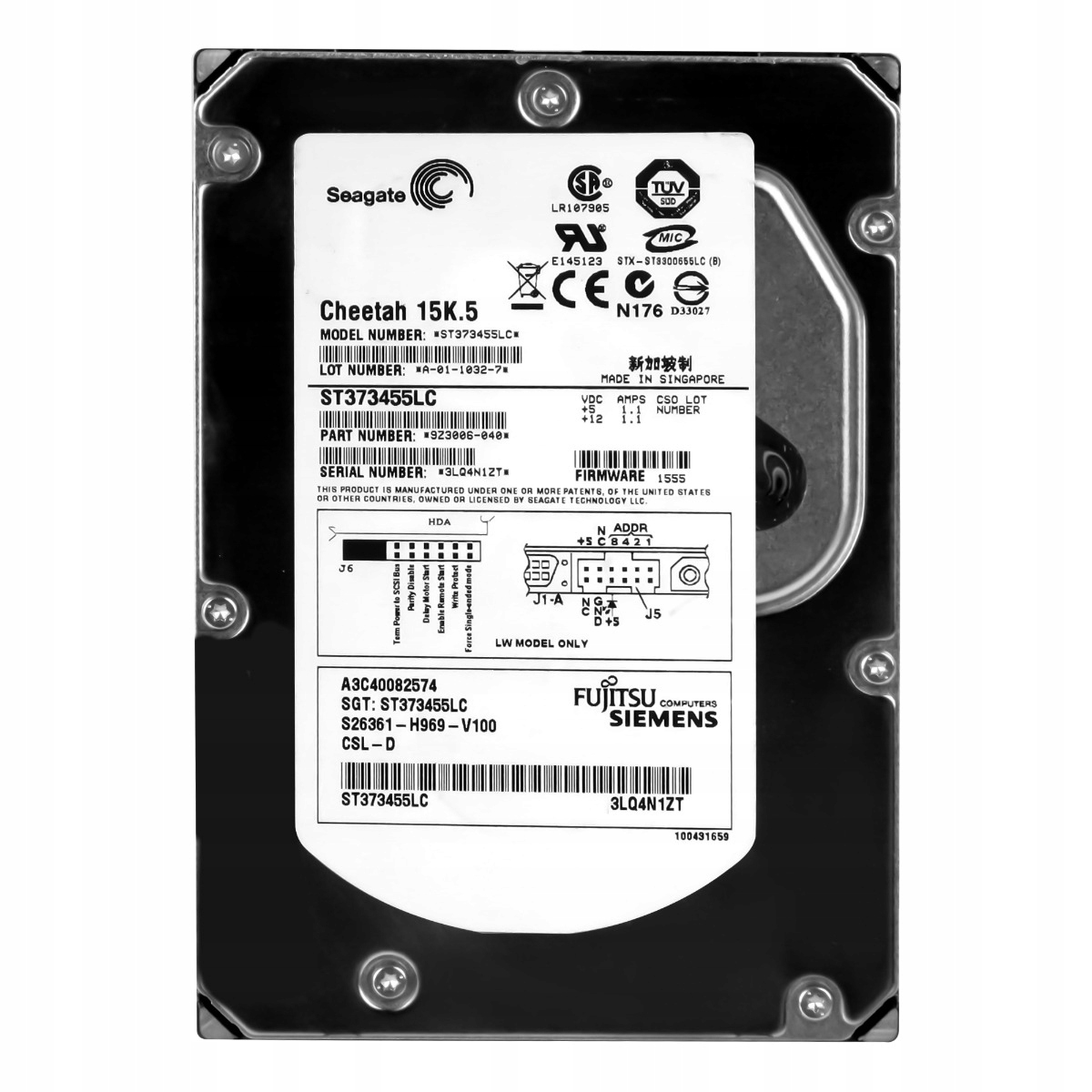 Fujitsu A3C40082574 73GB 15K 16MB Scsi U320 3.5'' ST373455LC