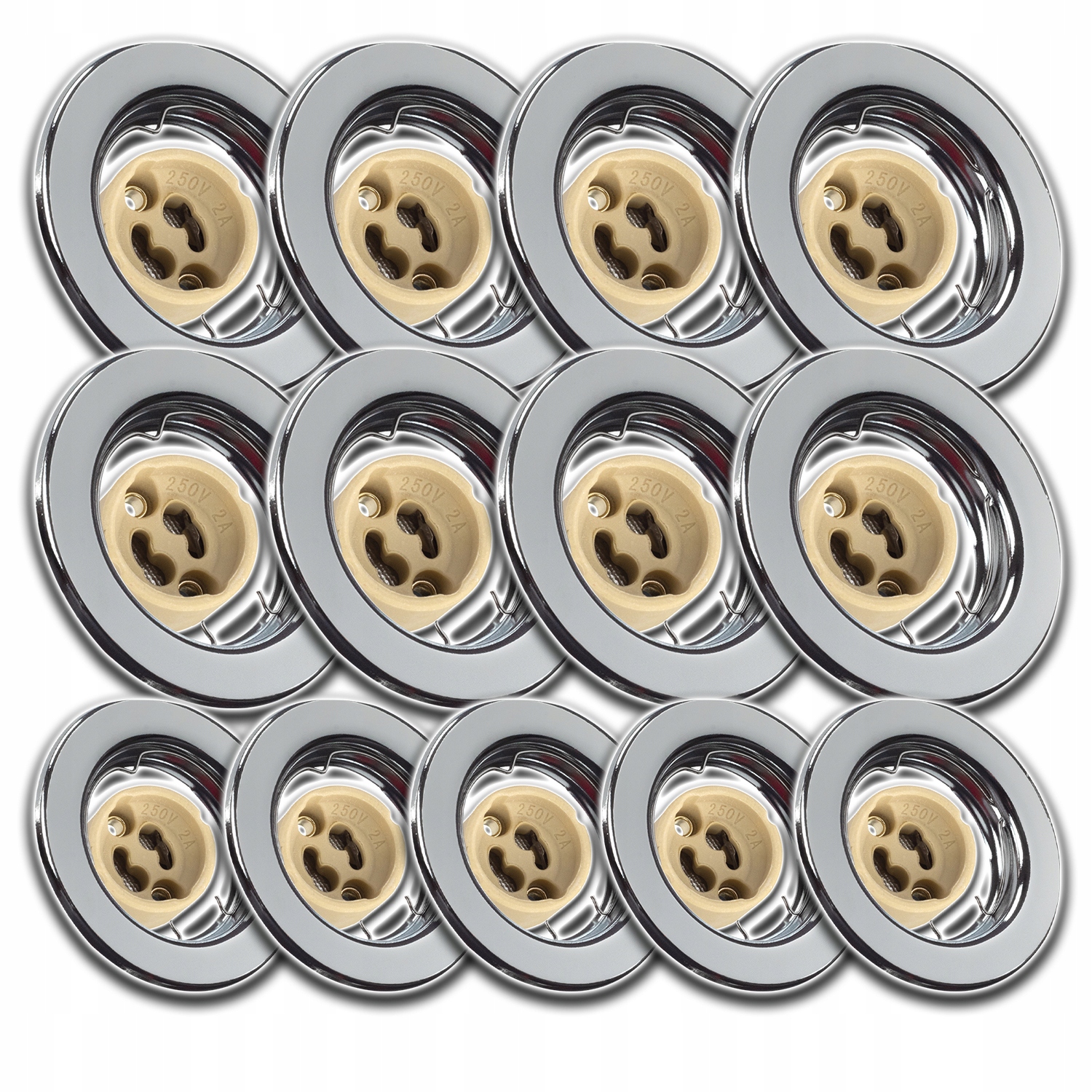 13x Halogenová Led Stropní Lampa Podomítková Žárovka GU10 1,5W Chrom