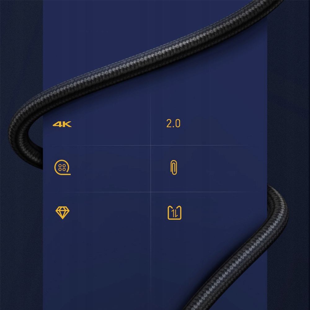 BASEUS KABEL PRZEWÓD HDMI DŁUGI DO TV KOMPUTERA 2.0 4K 60Hz FULL HD 5M Marka Baseus