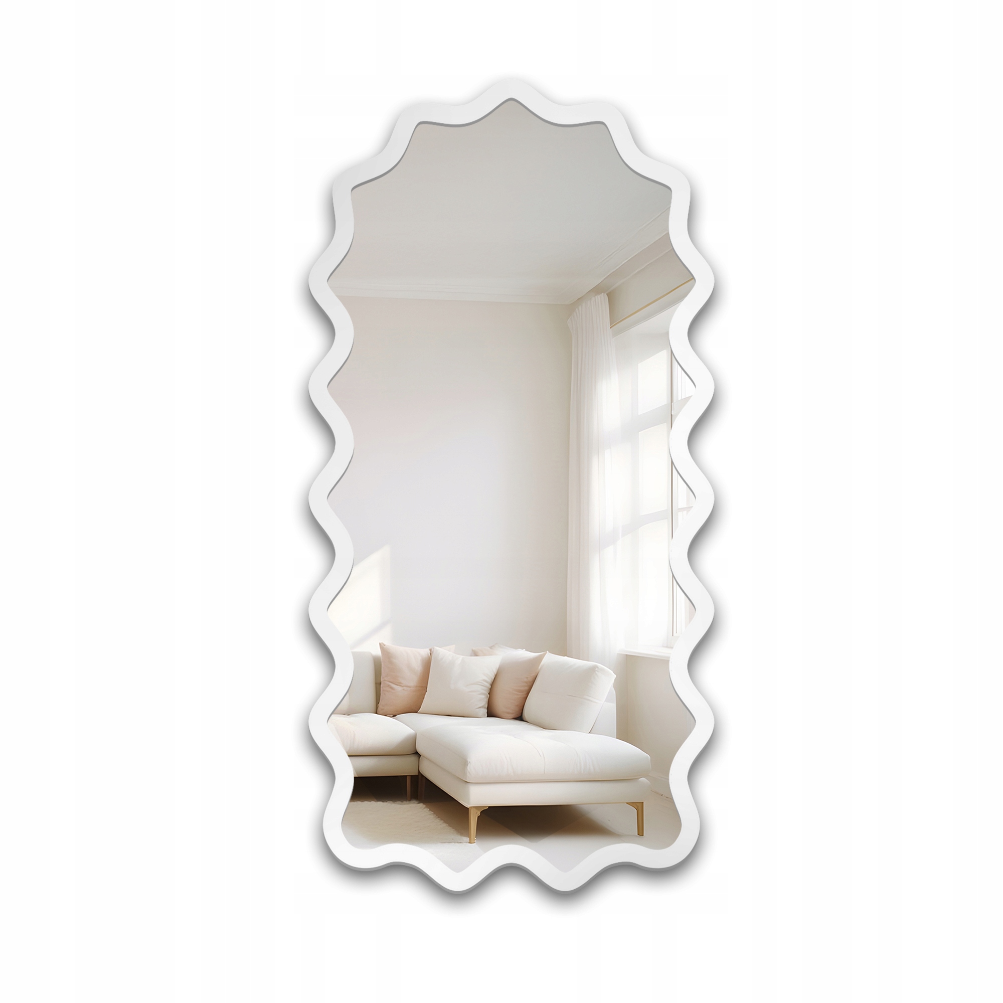 Zrcadlo vlnité Aquarelle Sona v bílém rámu Mdf 80x160 nástěnné