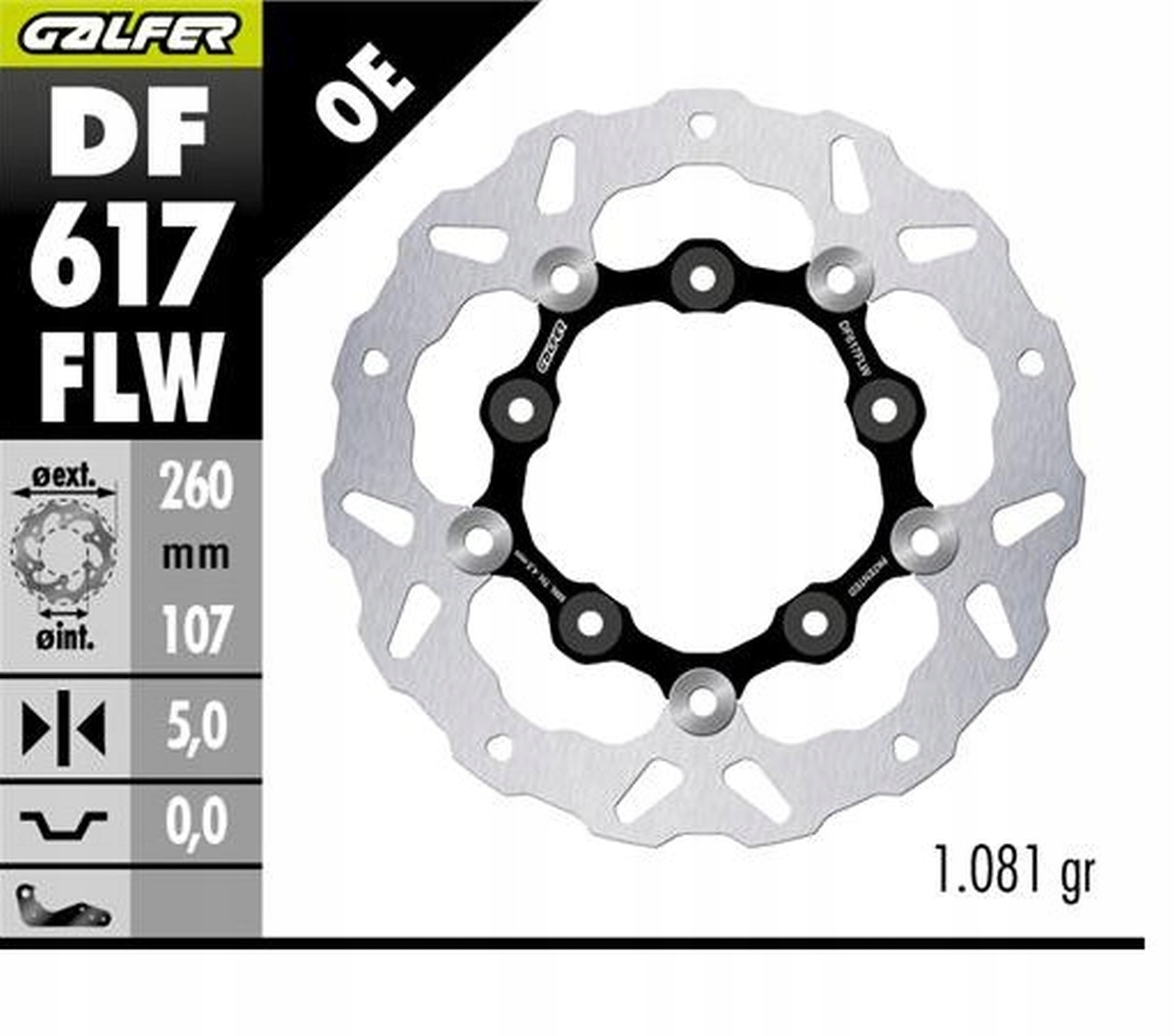 Galfer Brzdový Kotúč Zadný Ktm 890SMT 23-25 (wave Floating) (260X107X5MM)