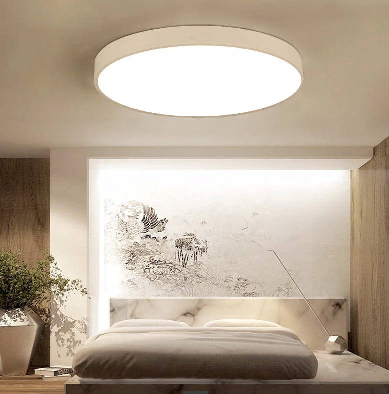 LAMPA SUFITOWA BIAŁY PLAFON LED 40 CM NOWOCZESNA DO SALONU KUCHNI OKRĄGŁY Kod producenta OPRAWA NATYNKOWA SUFITOWA LED BIAŁA PLAFON