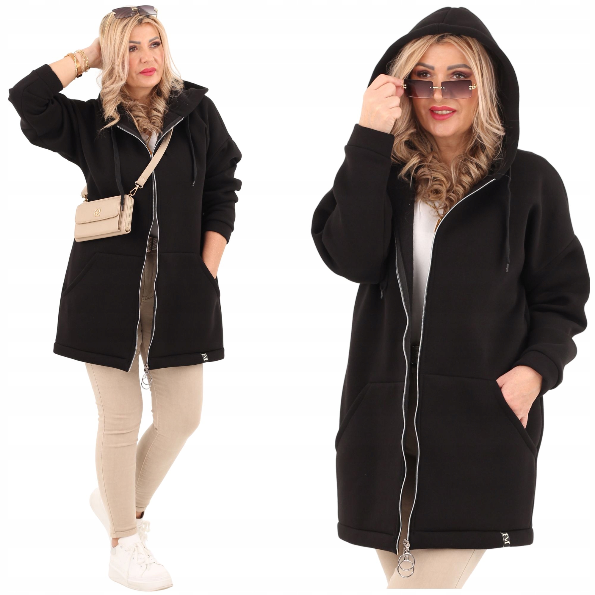 Bluza Damska Rozpinana Ocieplana Bawełniana Polski Producent Duże Rozmiary