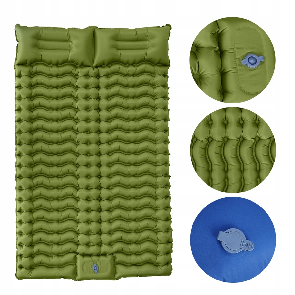 Samonafukovací matrace matrace, dvoumístná, pro 2 osoby, zelená
