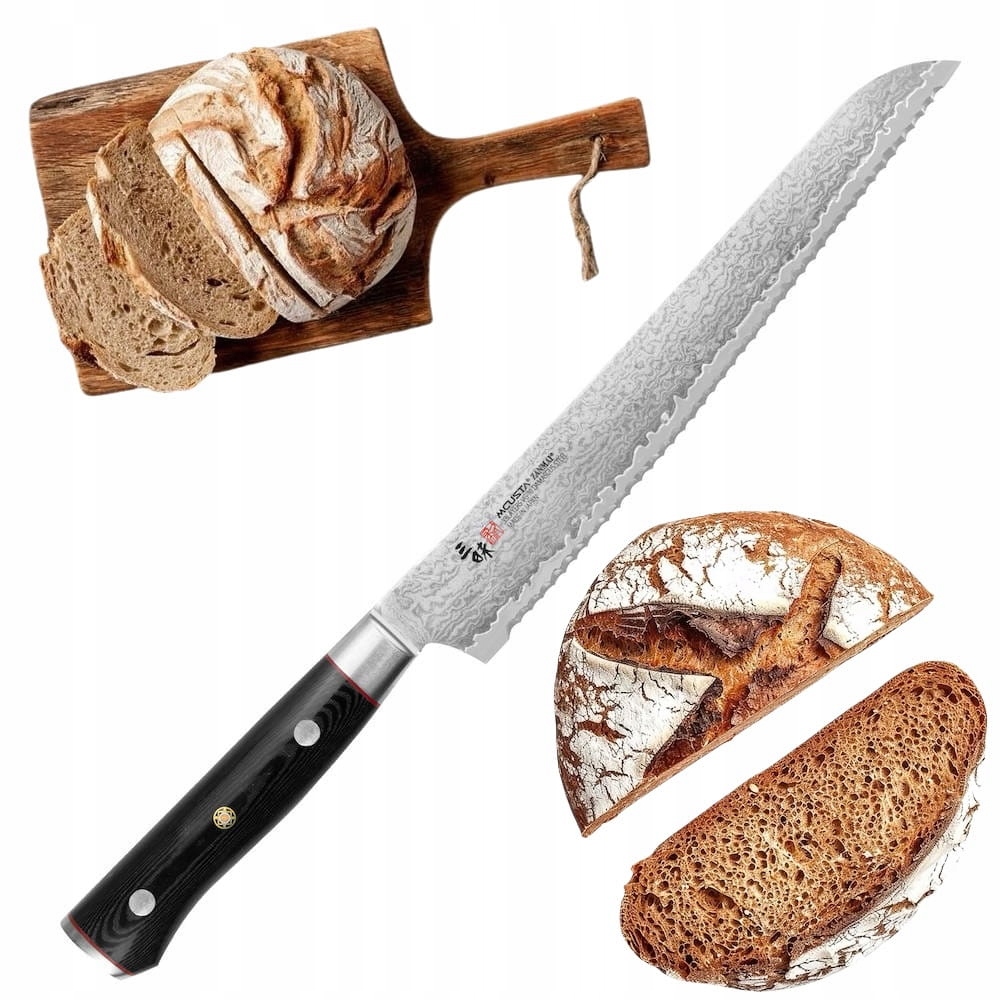 Mcusta Zanmai VG-10 Pro Zebra Japonský ostrý kuchynský nôž na pečivo 23 cm