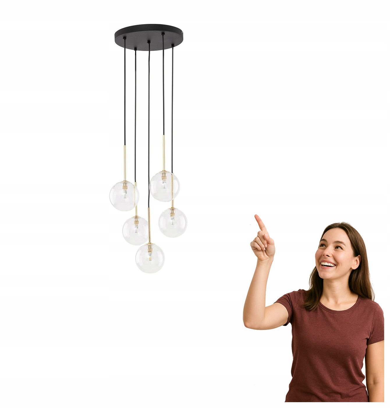 Závesná lampa Nilos čierno-zlatá Tk Lighting 5943