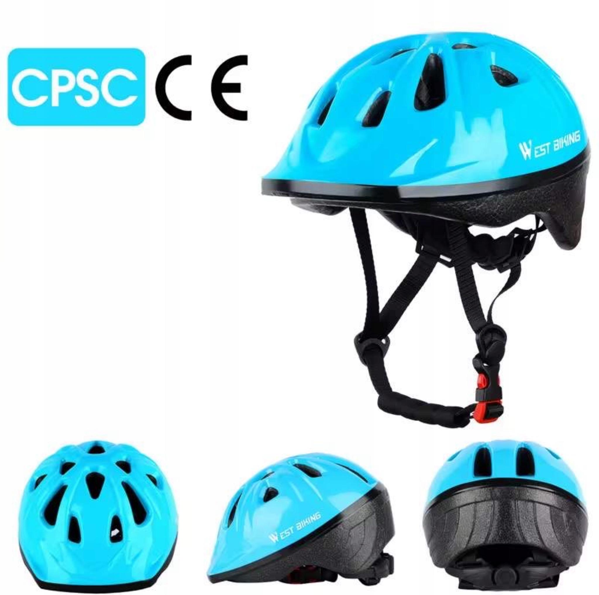 Kask Dziecięcy Ochronny Niebieski Na Rower I Hulajnogę Roz. S/m 52-56cm