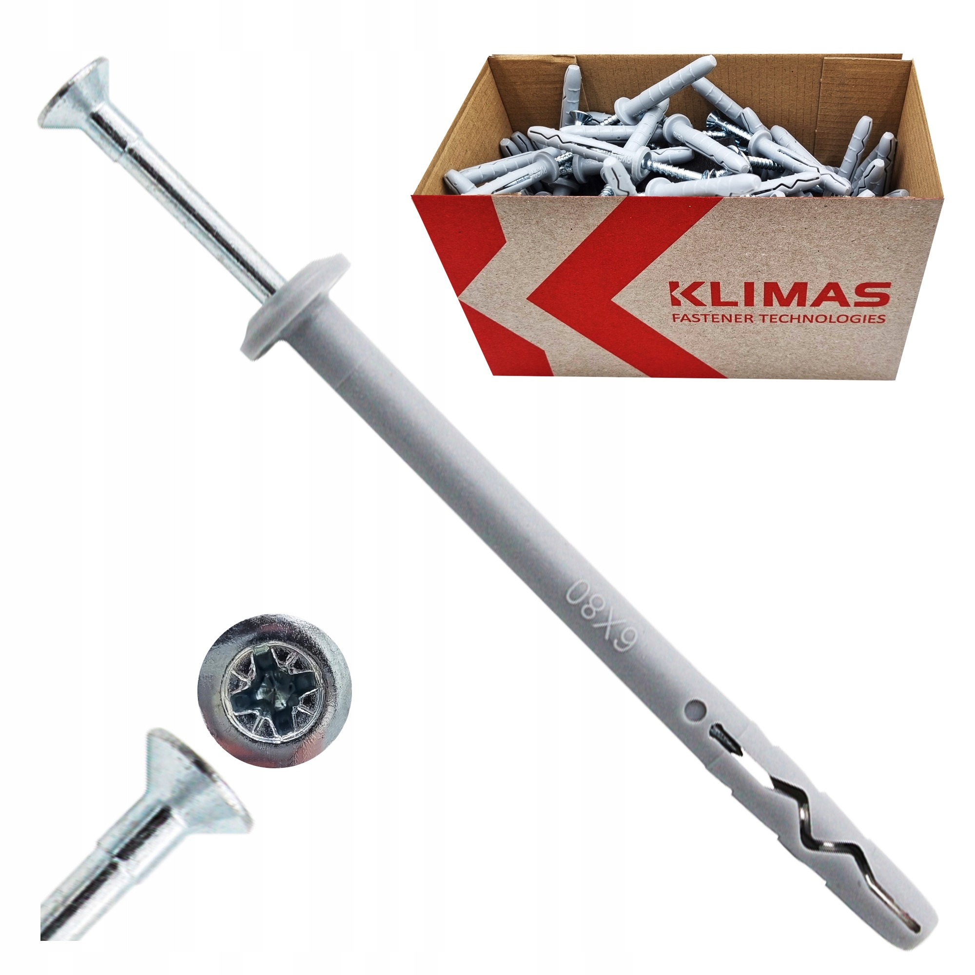 

Kołki szybkiego montażu z kołnierzem 6x80 100 szt