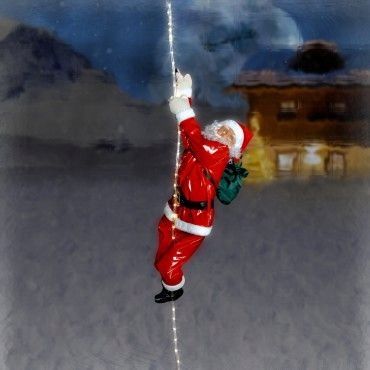 MIKOŁAJ ŚWIECĄCY WSPINAJĄCY NA WĘŻU DRABINIE 200cm