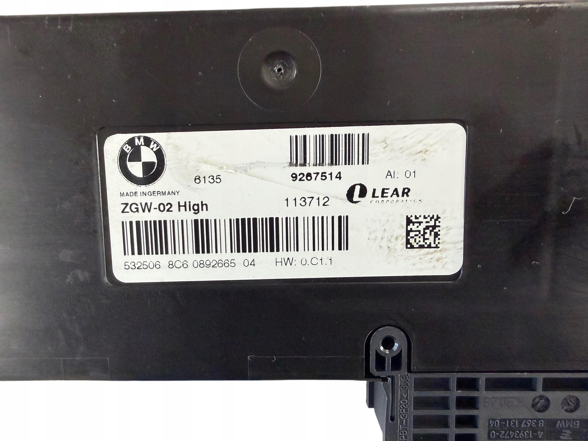 comfort control unit BMW F01 3.0D 9267514