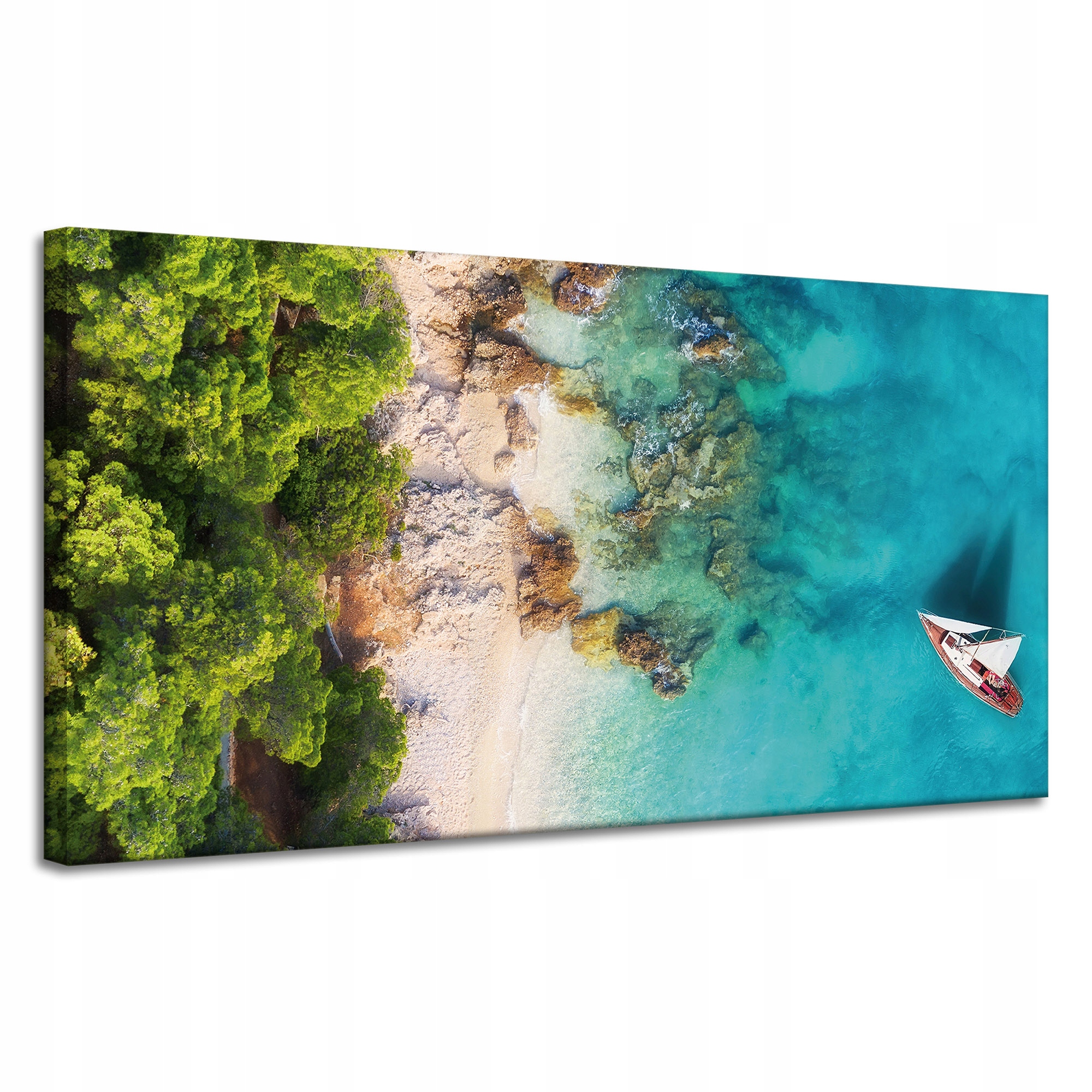 Obraz na plátně Pobřeží Lesy Voda Skály Pobřeží 120x60 cm