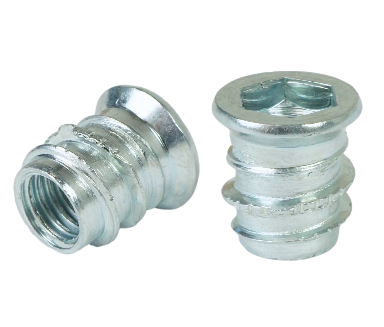 ZESTAW 10x MUFA M8 x 15 MM DWUGWINTOWA MEBLOWA WKRĘCANA DO DREWNA WPUSTKA