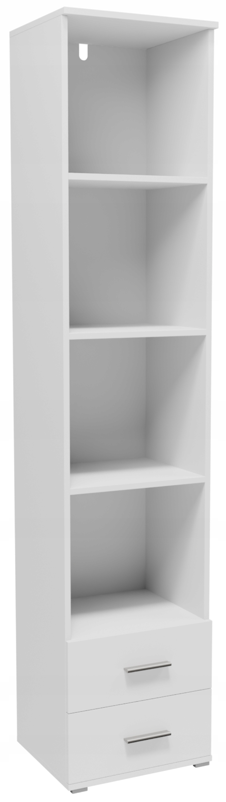 Regál CR3-ST3 180 cm biely, zásuvky, police, skrinka na oblečenie, knihy, hračky