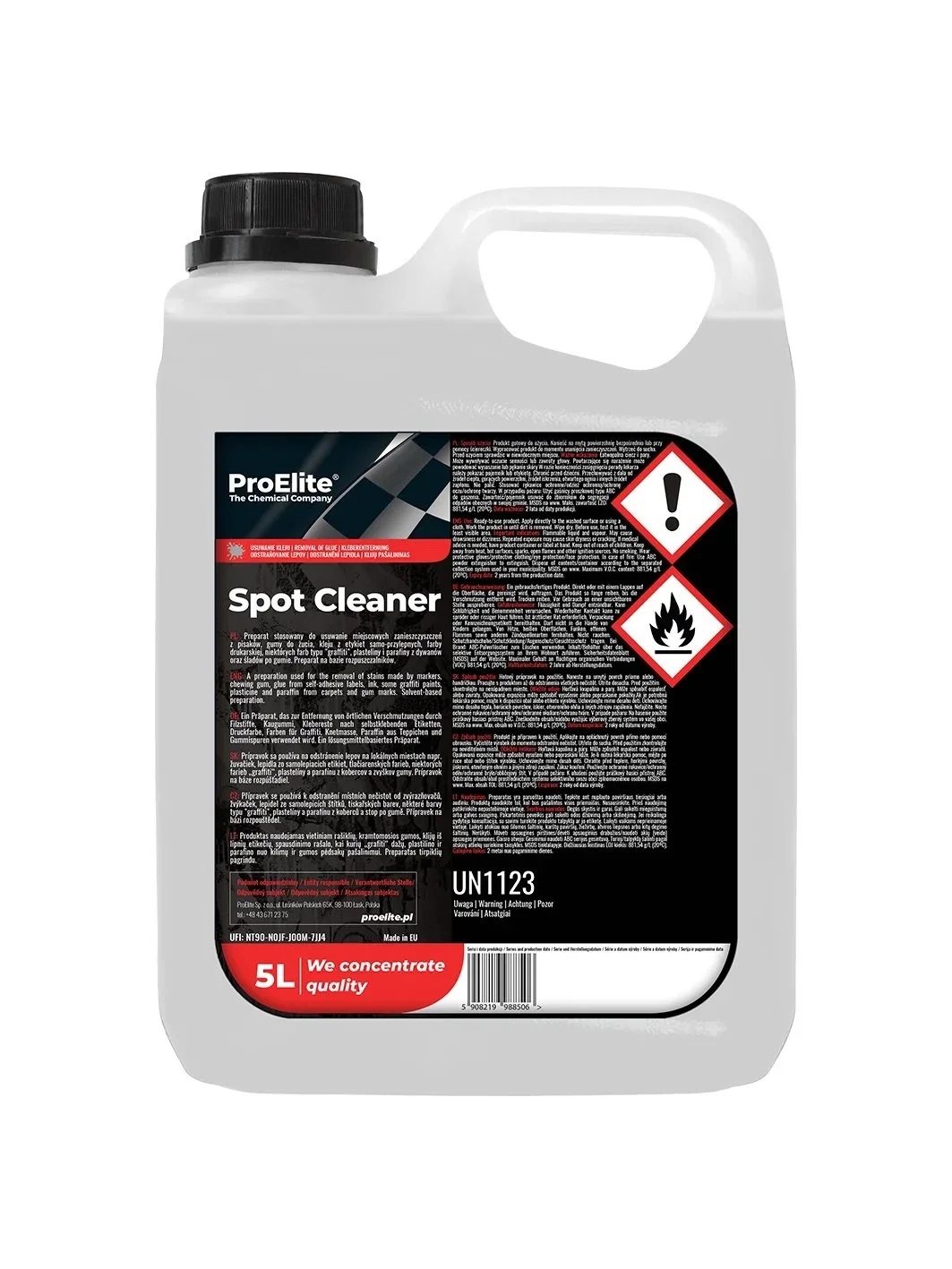 Levně PROElite Spot Cleaner 5L silný pro odstranění lepidla, barvy, fixů +dárek