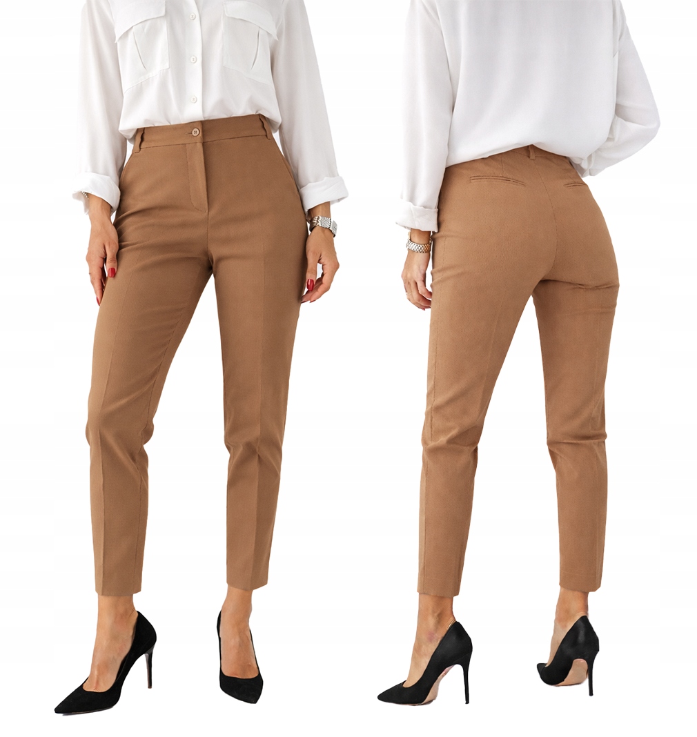 Dámské elegantní kalhoty Sigma do kanceláře 7/8 latte 40