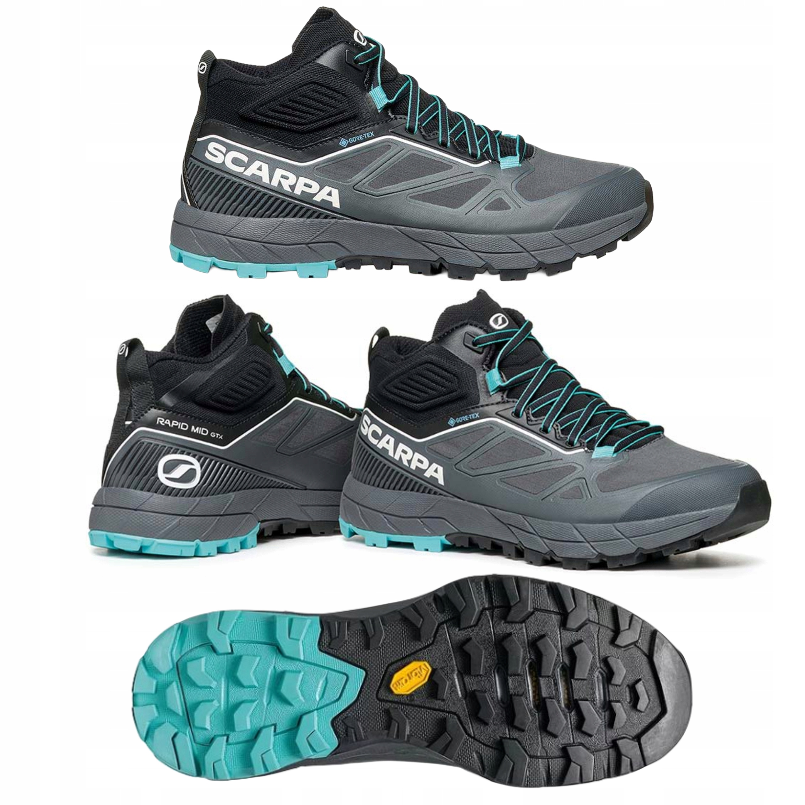 Dámské nepromokavé horské trekové boty Gore Tex Scarpa Rapid Mid 39