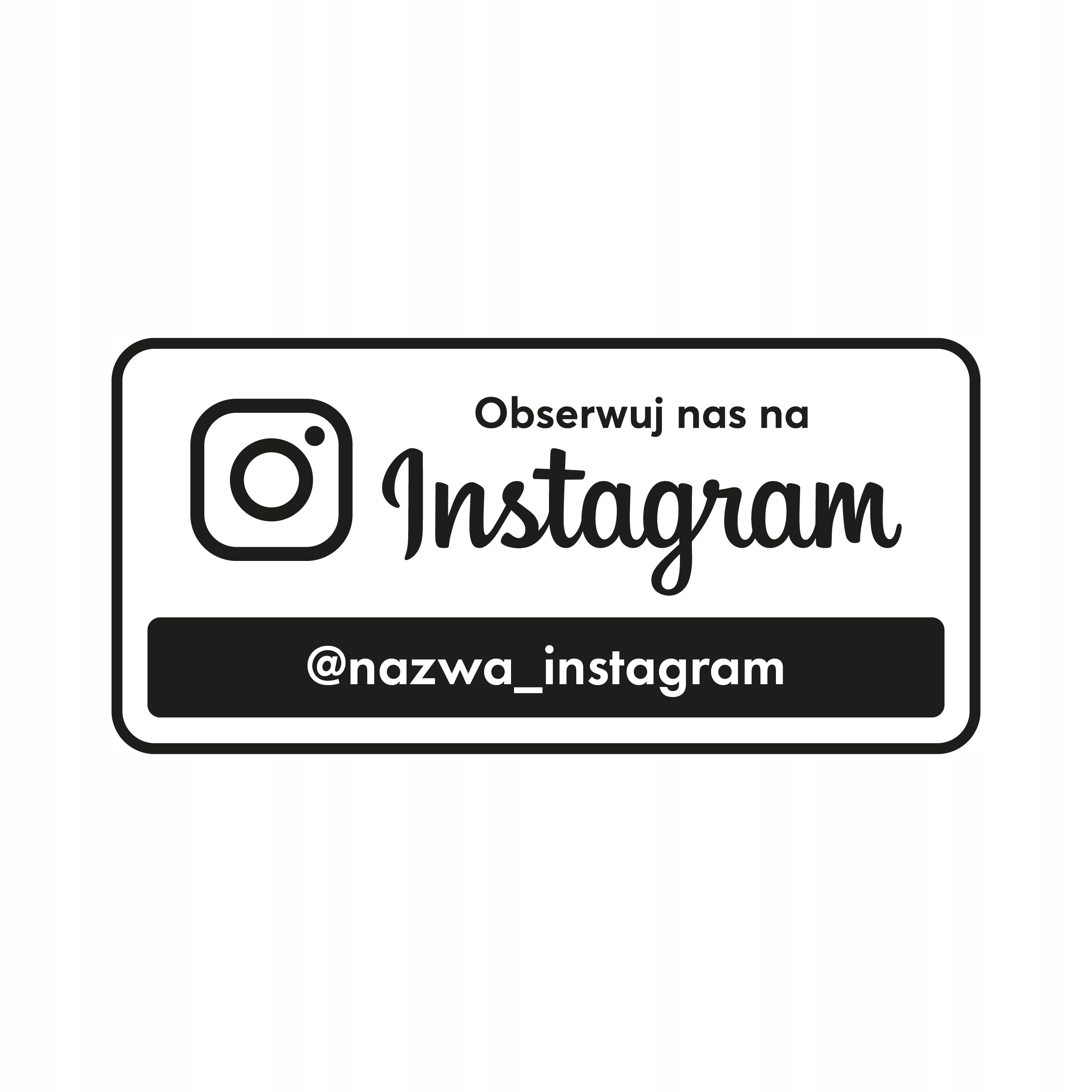 

Naklejka nazwa Instagram 30x15 cm