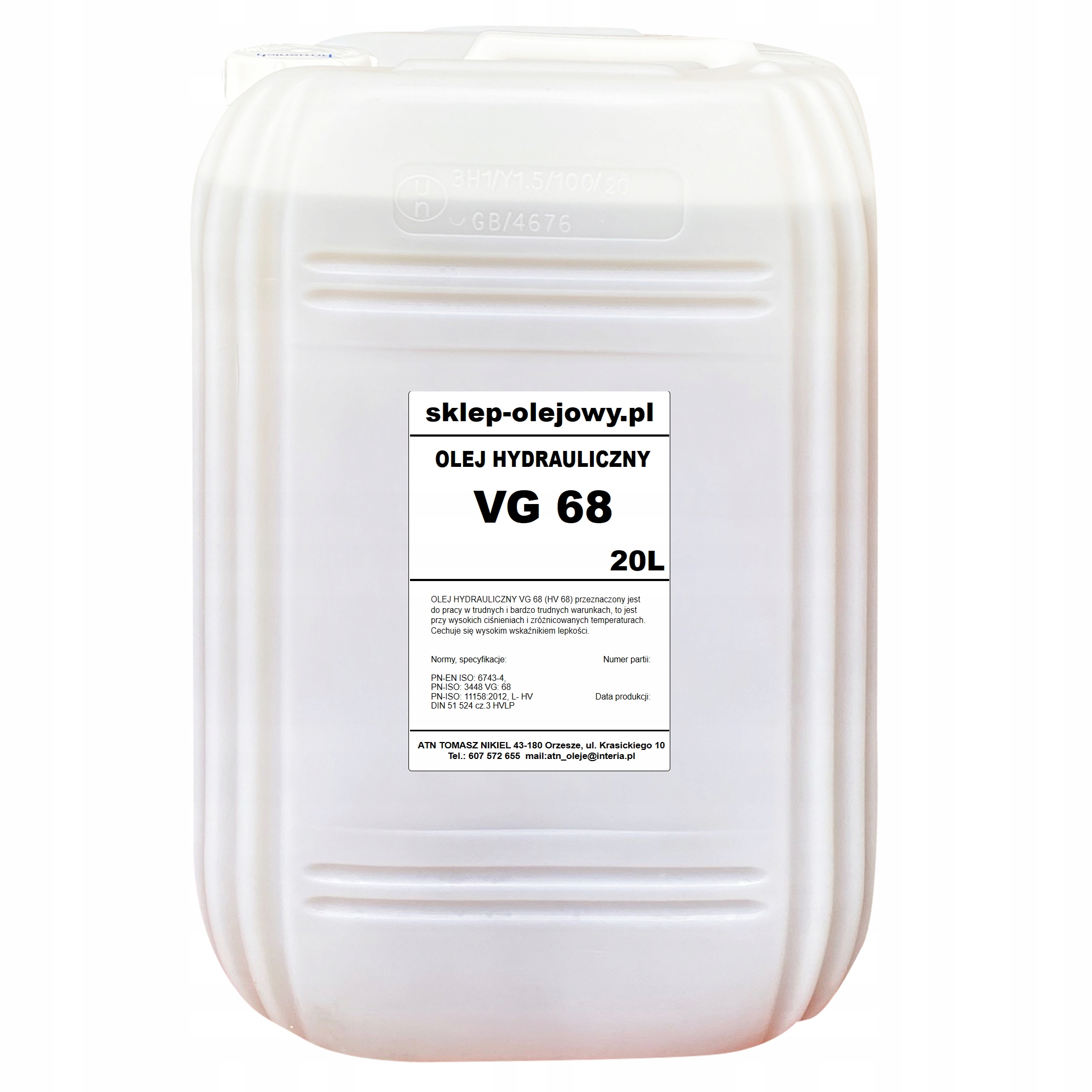 OLEJ HYDRAULICZNY VG 68 20L