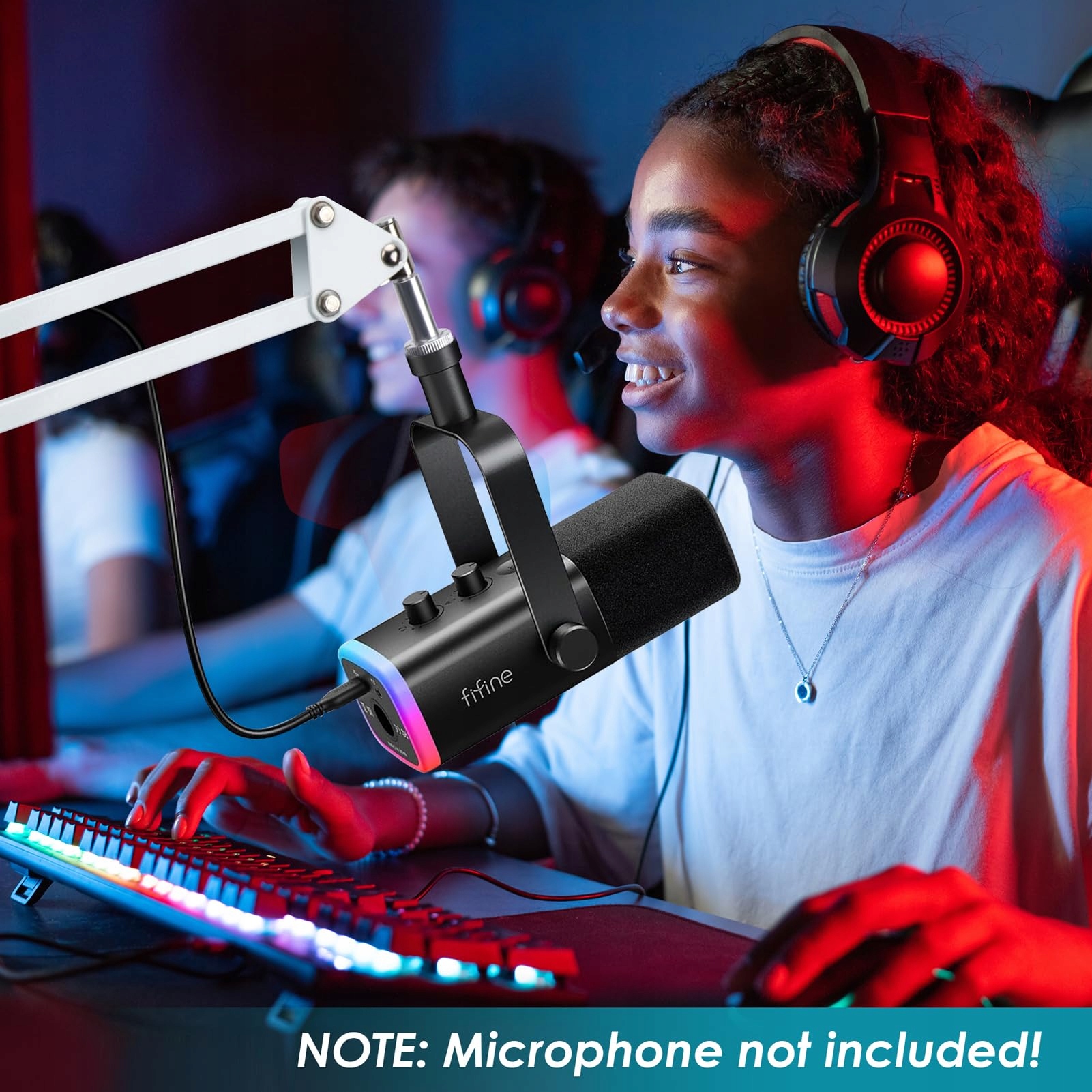FIFINE AM8 Biały Mikrofon Boom Arm Kompatybilny z XLR USB Mikrofonem — miniatura 6