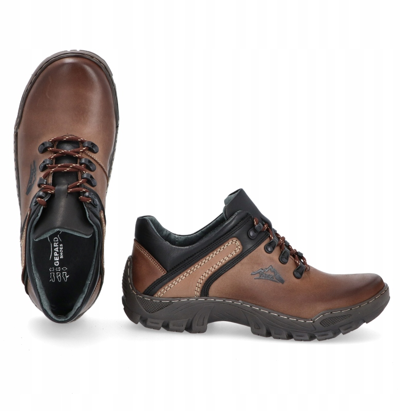OBUWIE TREKKINGOWE MĘSKIE SKÓRA 036 BRĄZOWY R 47 Model 036 OL