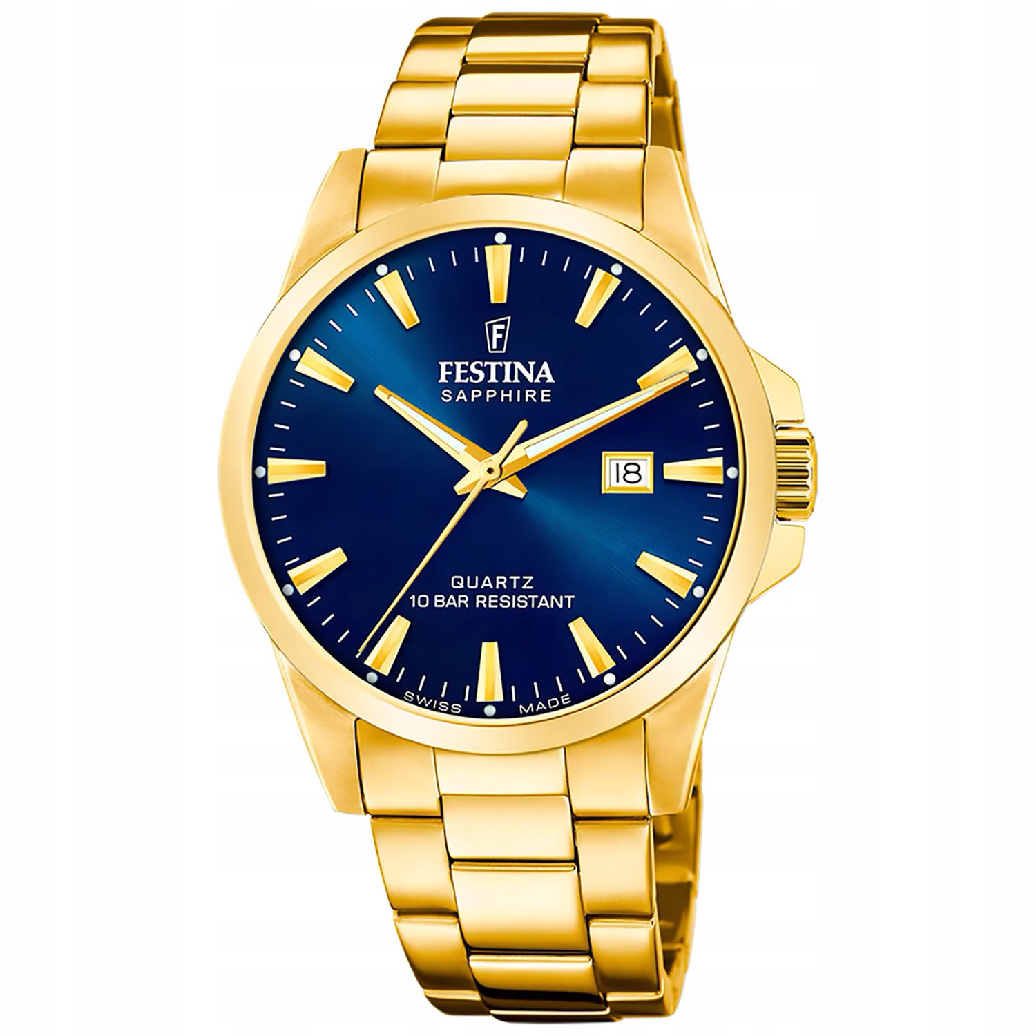 Pánské Hodinky Festina F20044-3 zlatý náramek