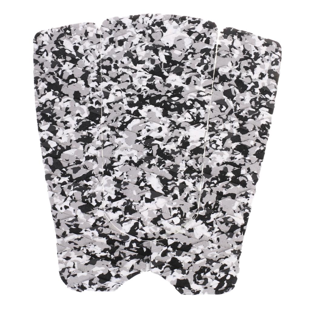 3PCS SURFBOARD TAIL PAD DECK GRIPS TRACTION SURFING Black+White