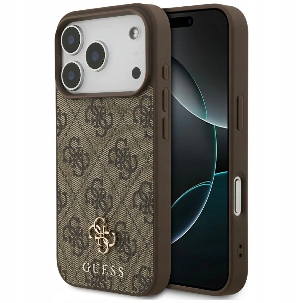 Pouzdro Guess 4G Small Classic Logo MagSafe pro Apple iPhone 17 Pro, hnědé