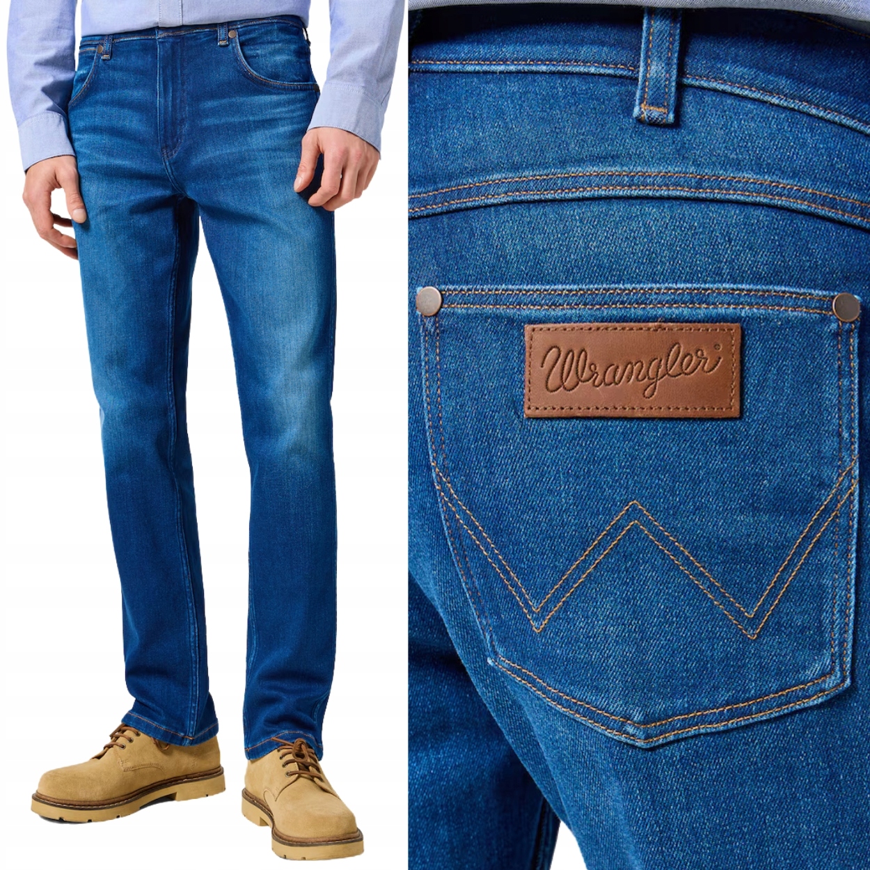 Wrangler Greensboro Blue Jam Free 2 Stretch jednoduché džínové kalhoty W38 L34