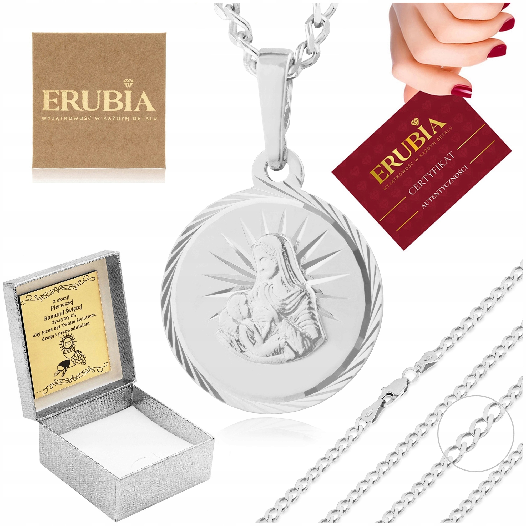 Krásný Stříbrný Řetízek Ryzost 925 Stříbro Plný Přívěsek Medailon Pro Vnučku