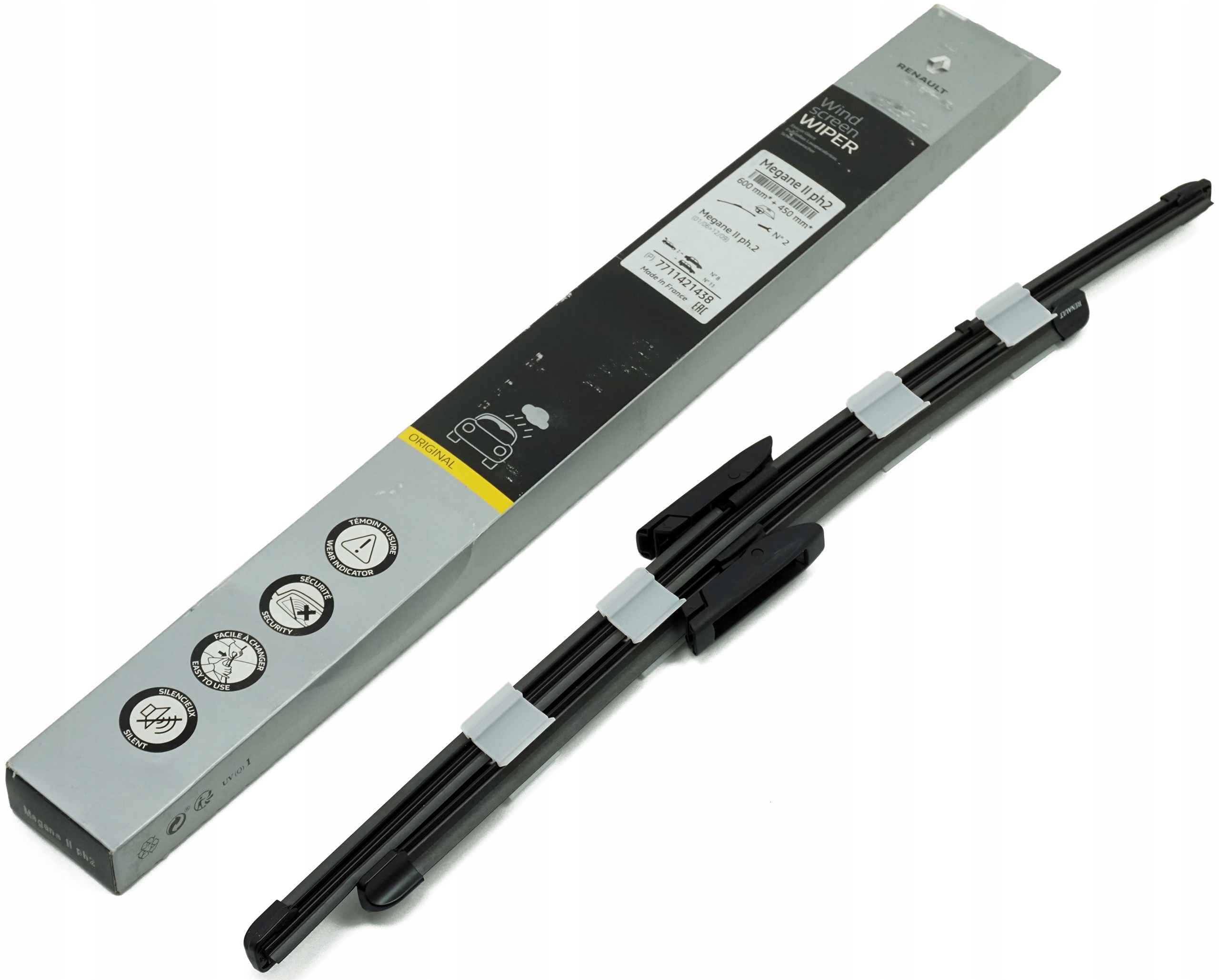 Oryginał Wycieraczki Renault Oe przód 600 mm 450 mm Megane II Lift