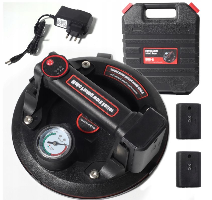 Przyssawka Elektryczna Próżniowa Uchwyt Do Glazury Manometr Szyb 2 Aku