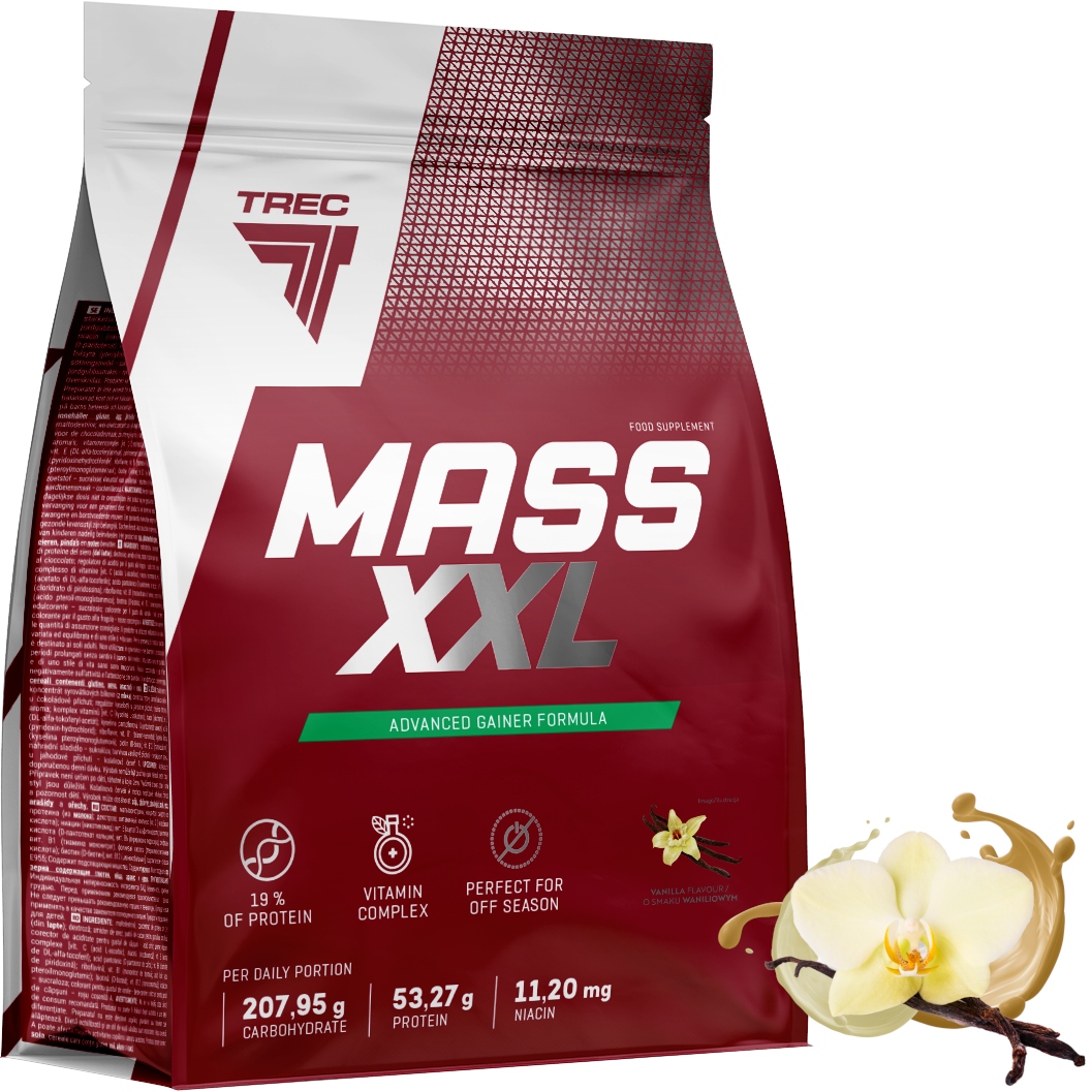 Trec Gainer Mass XXL 3000G Doplněk Stravy Pro Nabrání Hmotnosti, Protein Wpc 80, Vitamíny, Koktejl